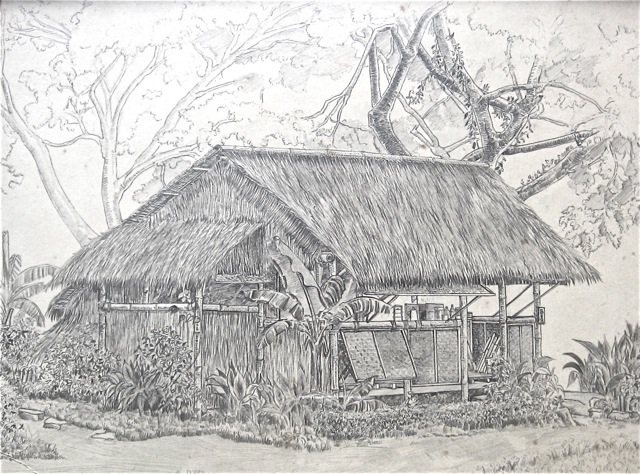 Sketch of Johnny Oldfield's shanty by Donald Dang, 8/8/44