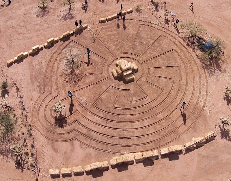 Earthscape artwork by Andres Amador, 'Labyrinth at Wild West Festival', 2013. Tuscon, AZ