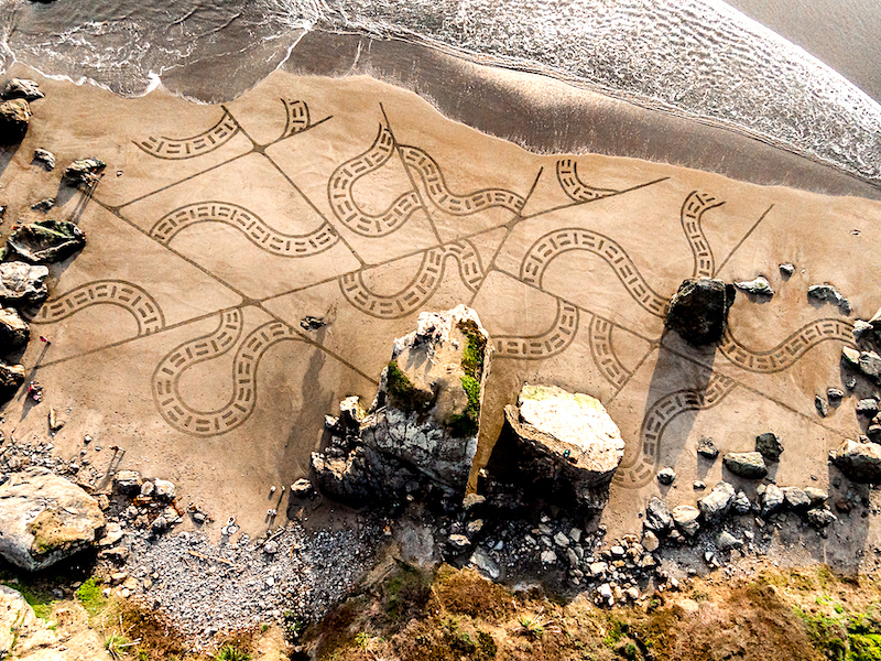 Earthscape artwork by Andres Amador, 'Fracture II', 2015. Stinson Beach, CA